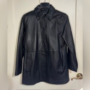 Black leather jacket, size L